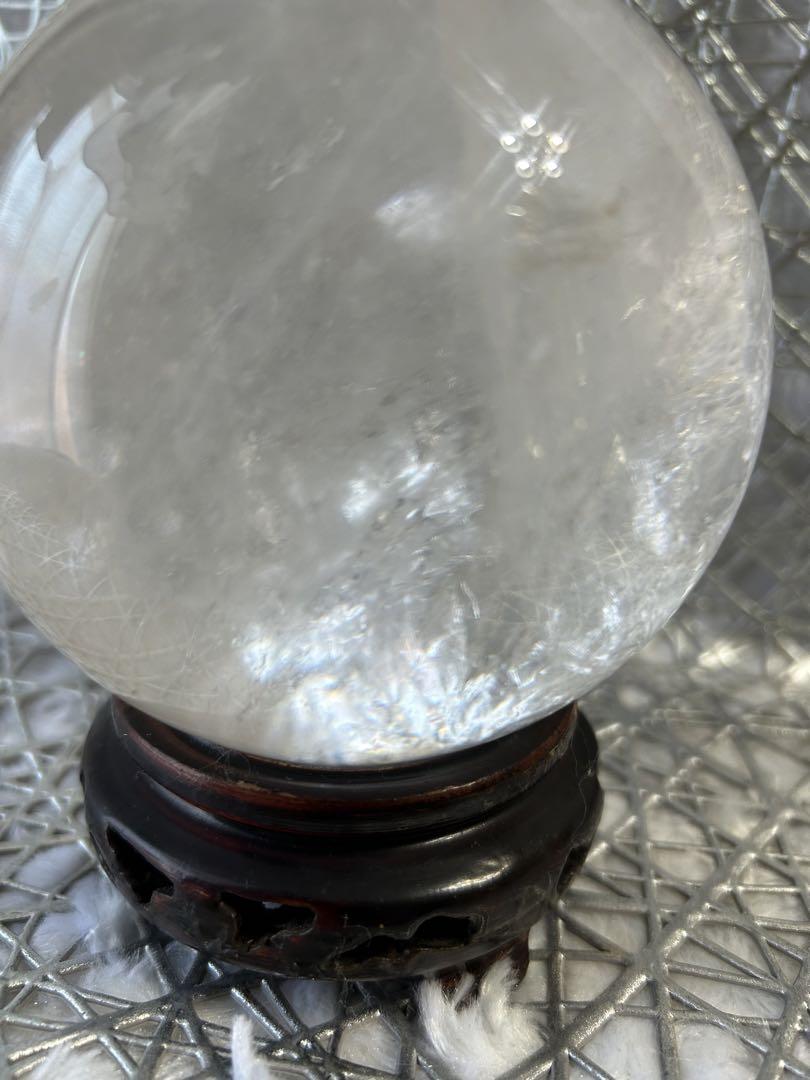 天然水晶　丸玉　約10.2㎝　天然石　パワーストーン