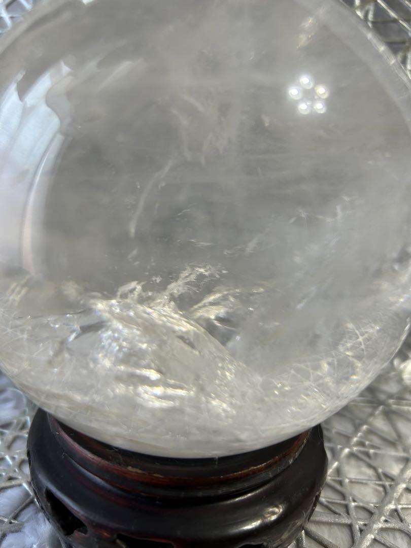 天然水晶　丸玉　約10.2㎝　天然石　パワーストーン