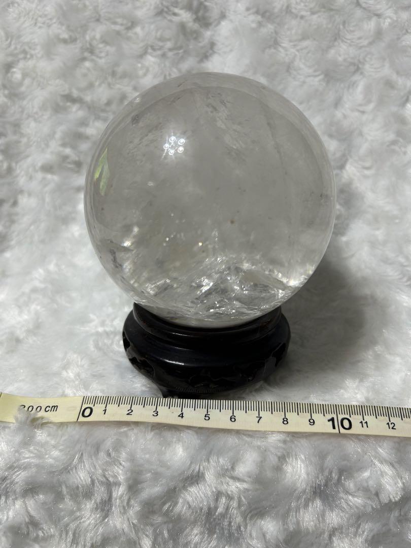 天然水晶　丸玉　約10.2㎝　天然石　パワーストーン