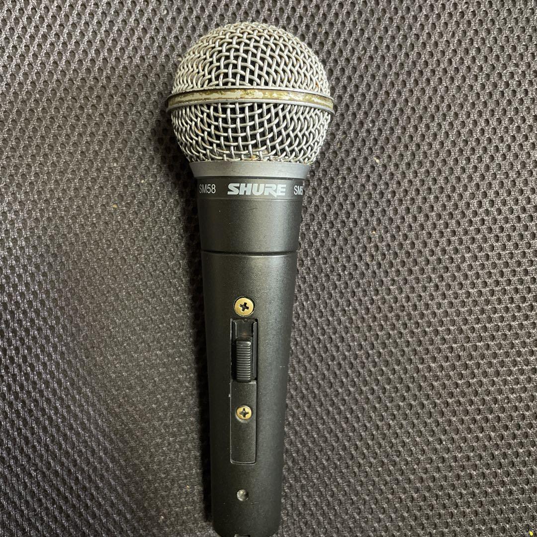 SHURE SM58 スイッチタイプ ダイナミックマイク 本体とホルダー付き