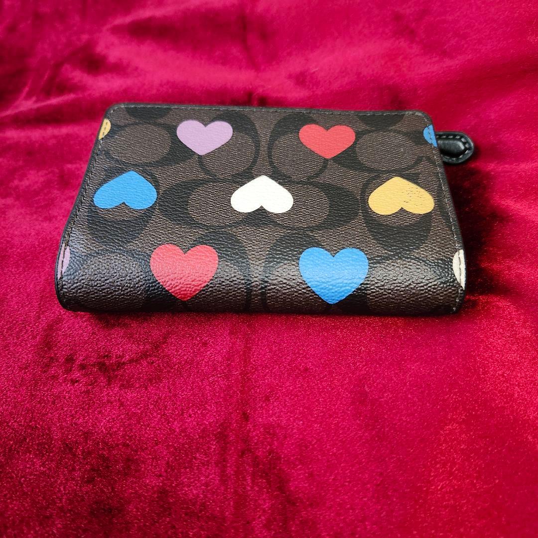 極美品　COACH　 ハート柄 二つ折り財布