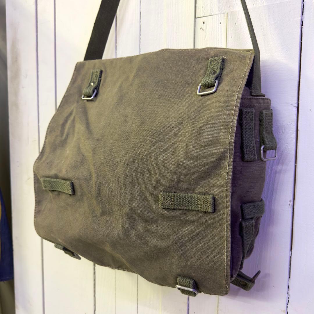 中古 ショルダー バッグ 70s ミリタリー ダック地 緑 グリーン spe 23jul11 斜めがけ デッドストック 50年代  米軍実品 M-51 コットン