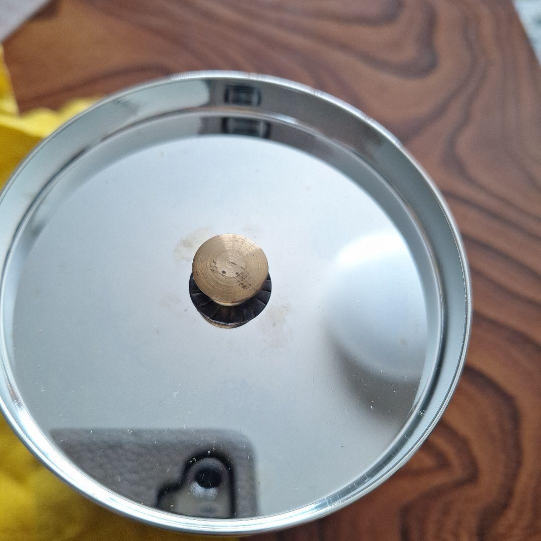銅製 茶筒　茶托５客　 上彬茶器揃　桐箱　ウコン布2枚セット　越後国燕