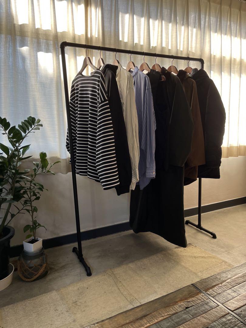 ハンガーラック アイアン ガス管 パイプ ブラック 頑丈 什器 店舗