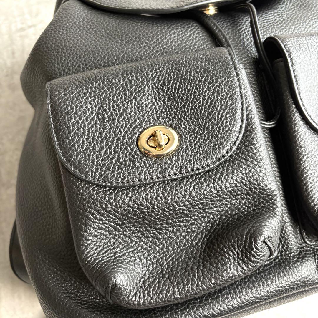 【極美品】COACH ビリー レザー リュック バッグパック A4収納可 黒