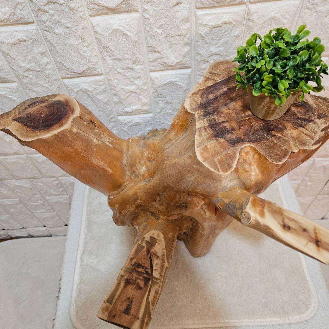 カイズカイブキ　切り株　インテリア　花台 切り株 カイズカイブキ 花台 サイドテーブル キャスター６個付き