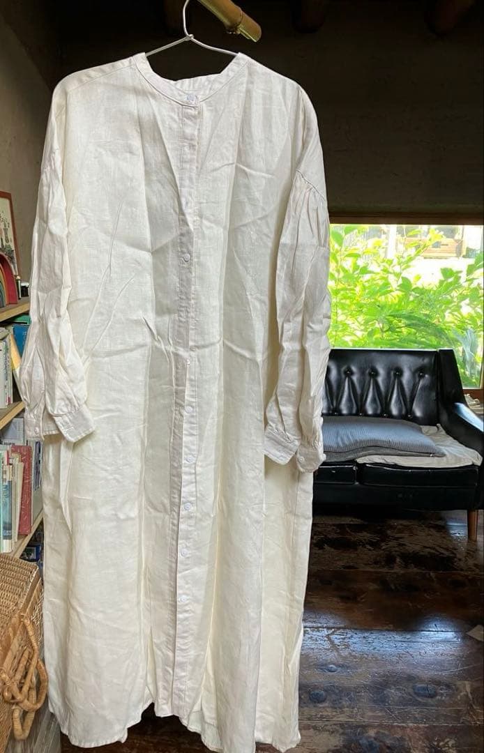 アトリエふわり リネン 長袖 シャツワンピース ジジ SIZE DECORATOM_COM_BR