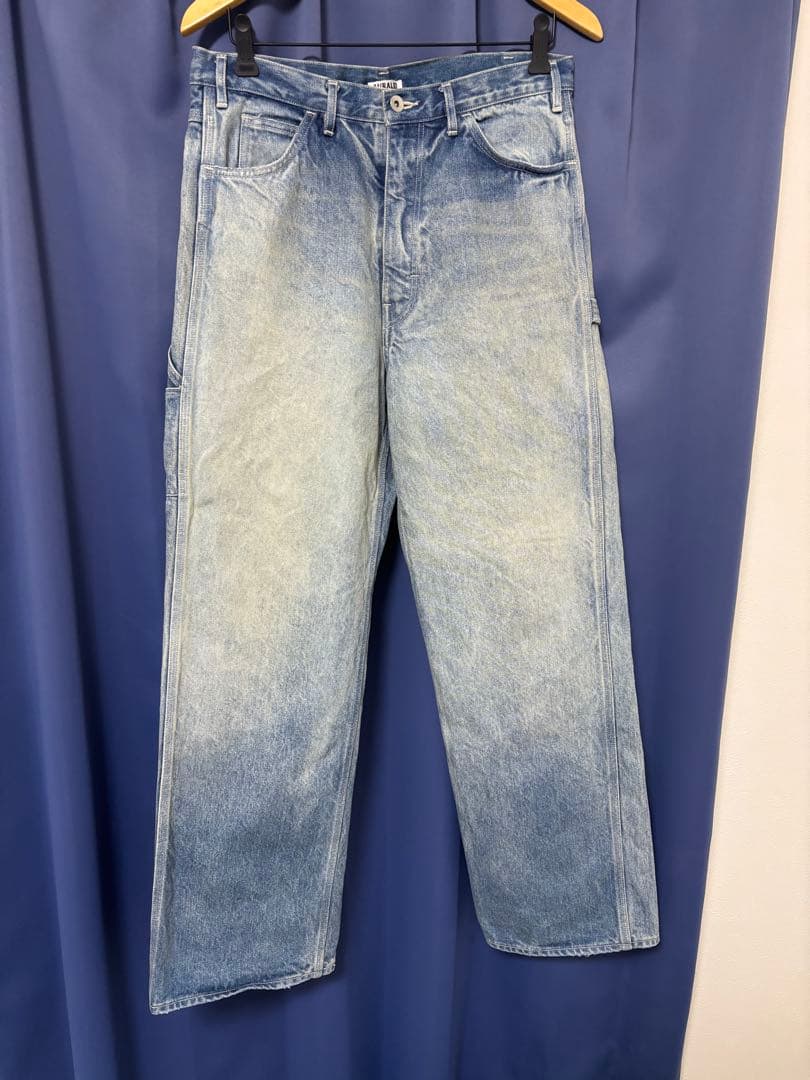 SELVEDGE FADED HEAVY DENIM PAINTER PANTS