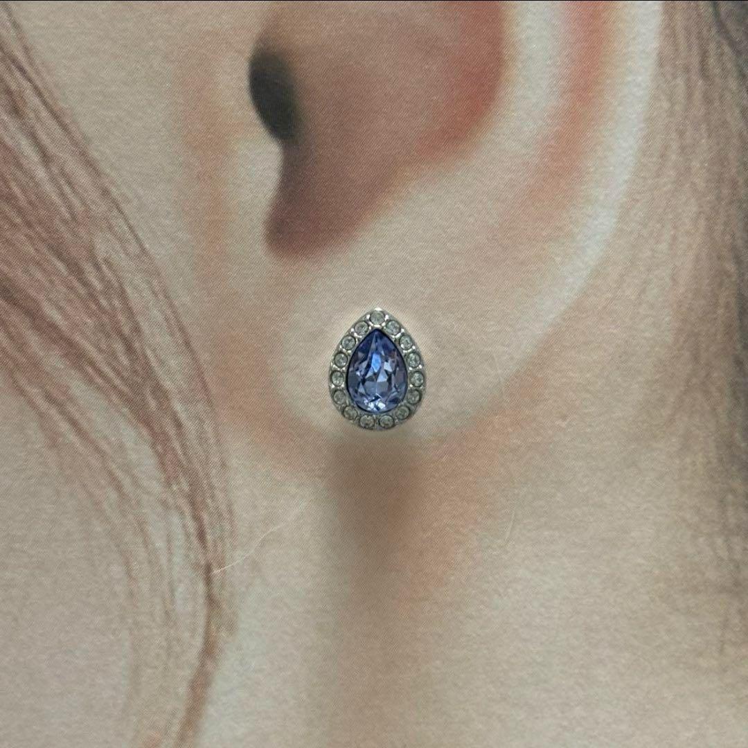 ♡ SWAROVSKI スワロフスキー 雫 型 薄紫 ピアス 箱付き 袋付き ♡