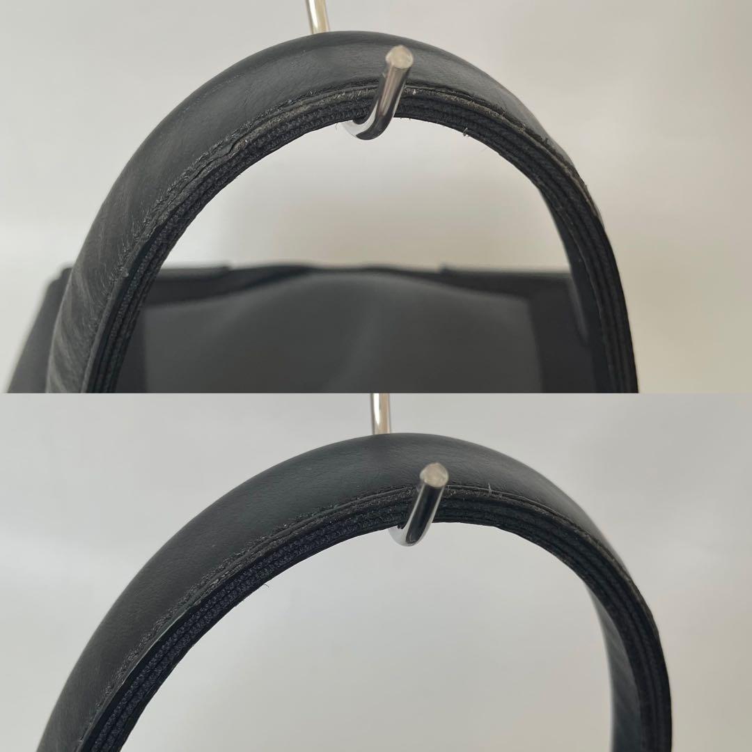 【美品】バレンシアガ ネイビーカバス S トートバッグ オールレザー 黒