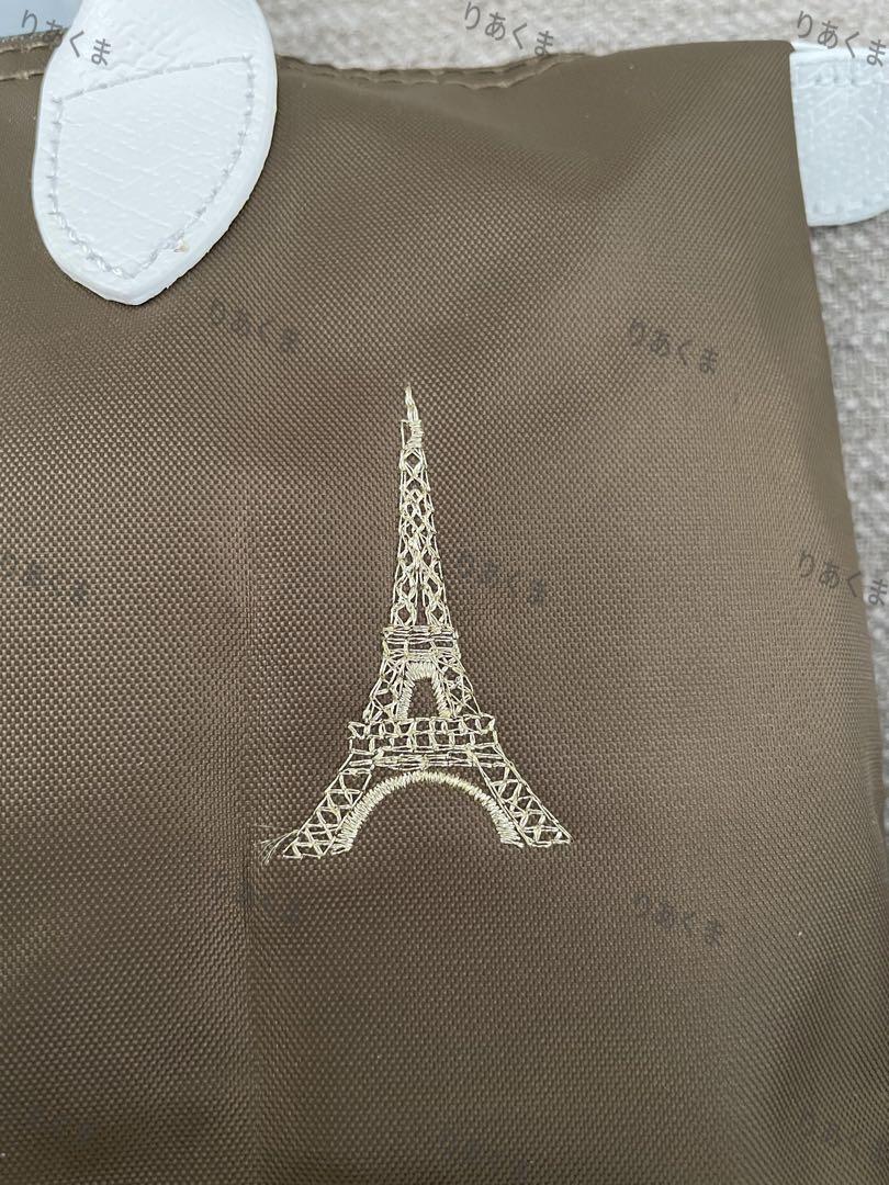 ロンシャン ハンドバッグ エッフェル塔刺繍 緑