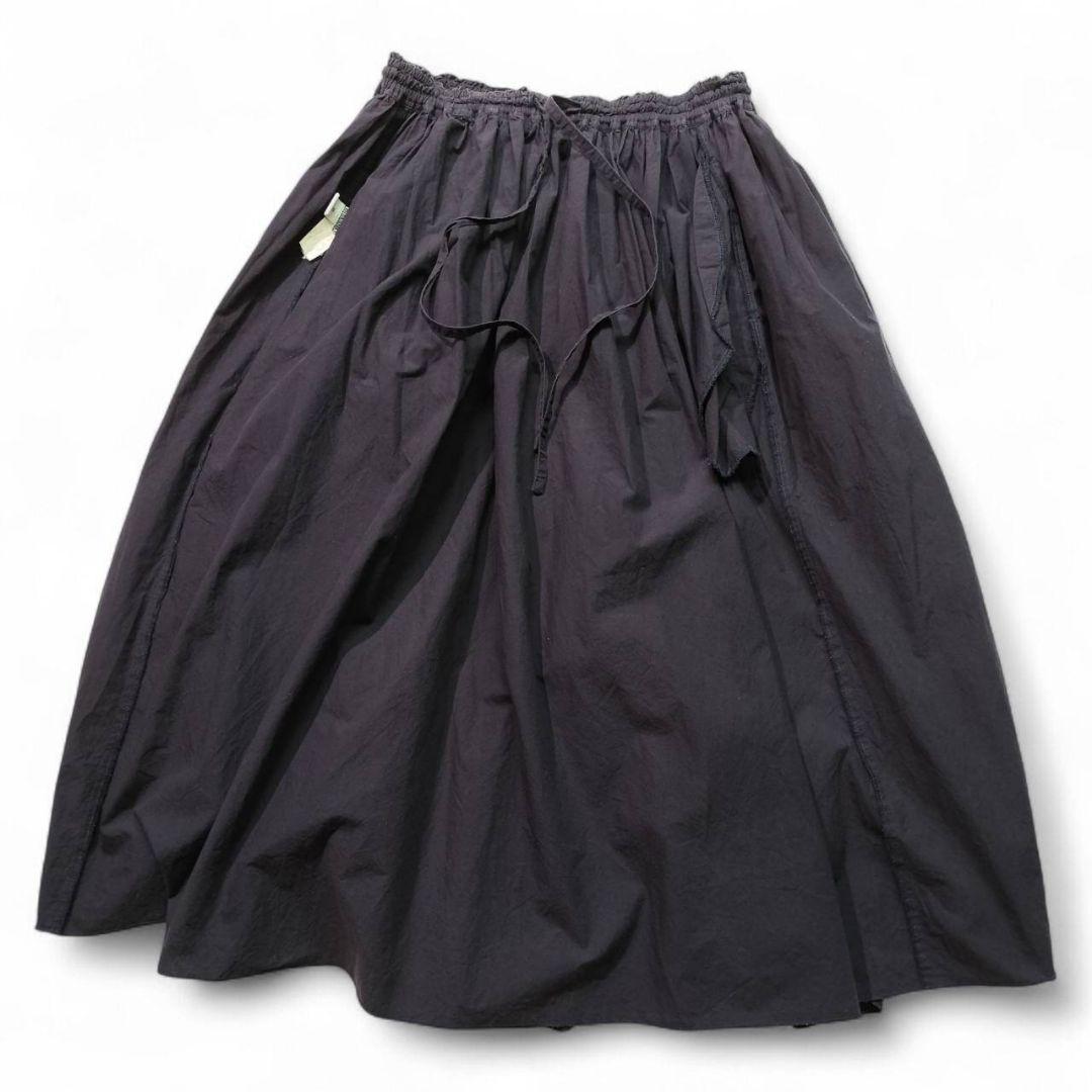 【HUIS.】 綿ウールタイプライタークロススカートパンツ ダークカーキ 190A1487d-420x420.jpg