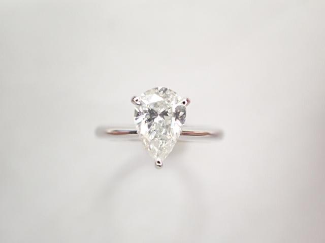 美品 Pt900 ペアシェイプ ダイヤ1.049ct(E-SI2) リング 指輪