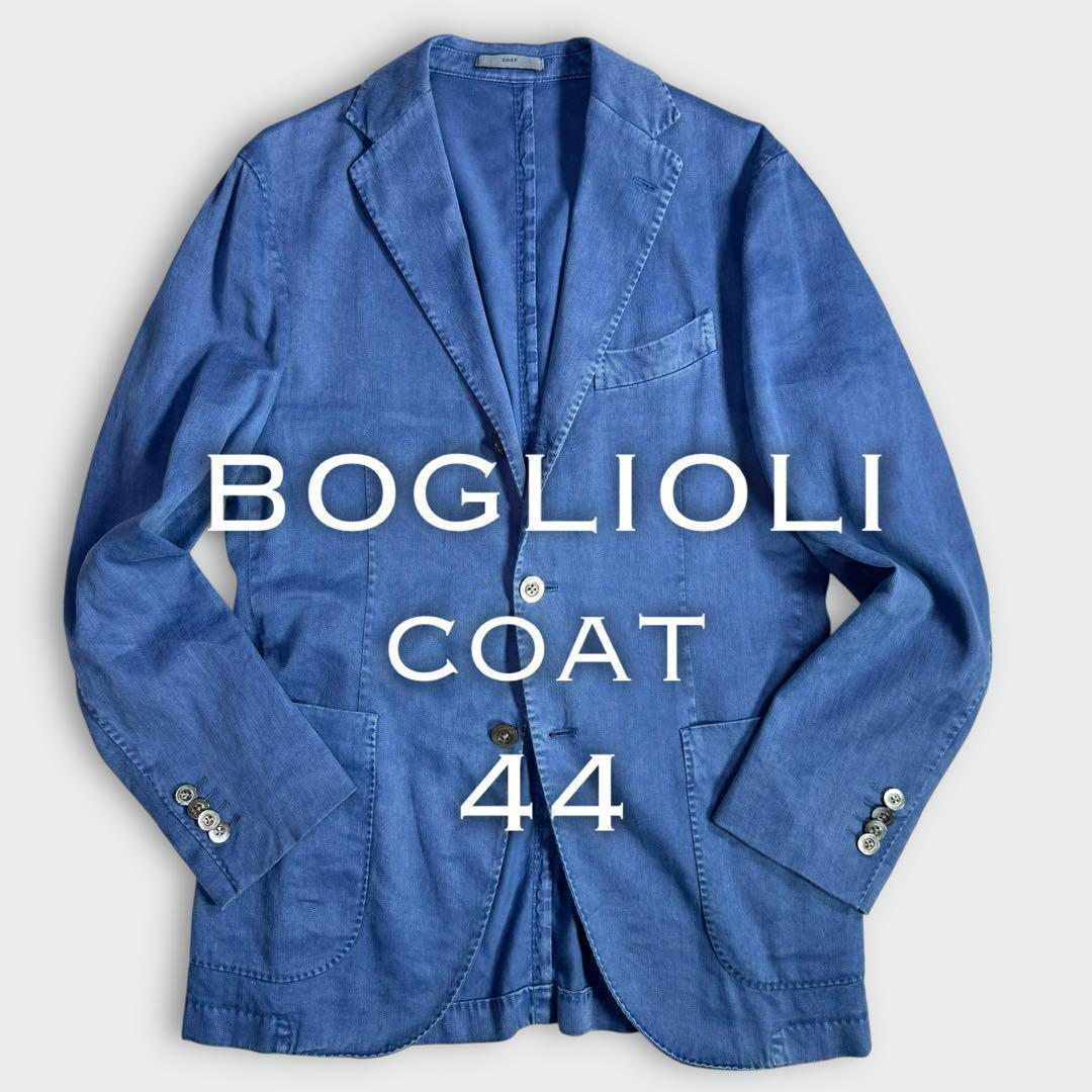 44 ボリオリ リネン テーラードジャケット ブルー　COAT 44 ボリオリ リネン テーラードジャケット ブルー COAT