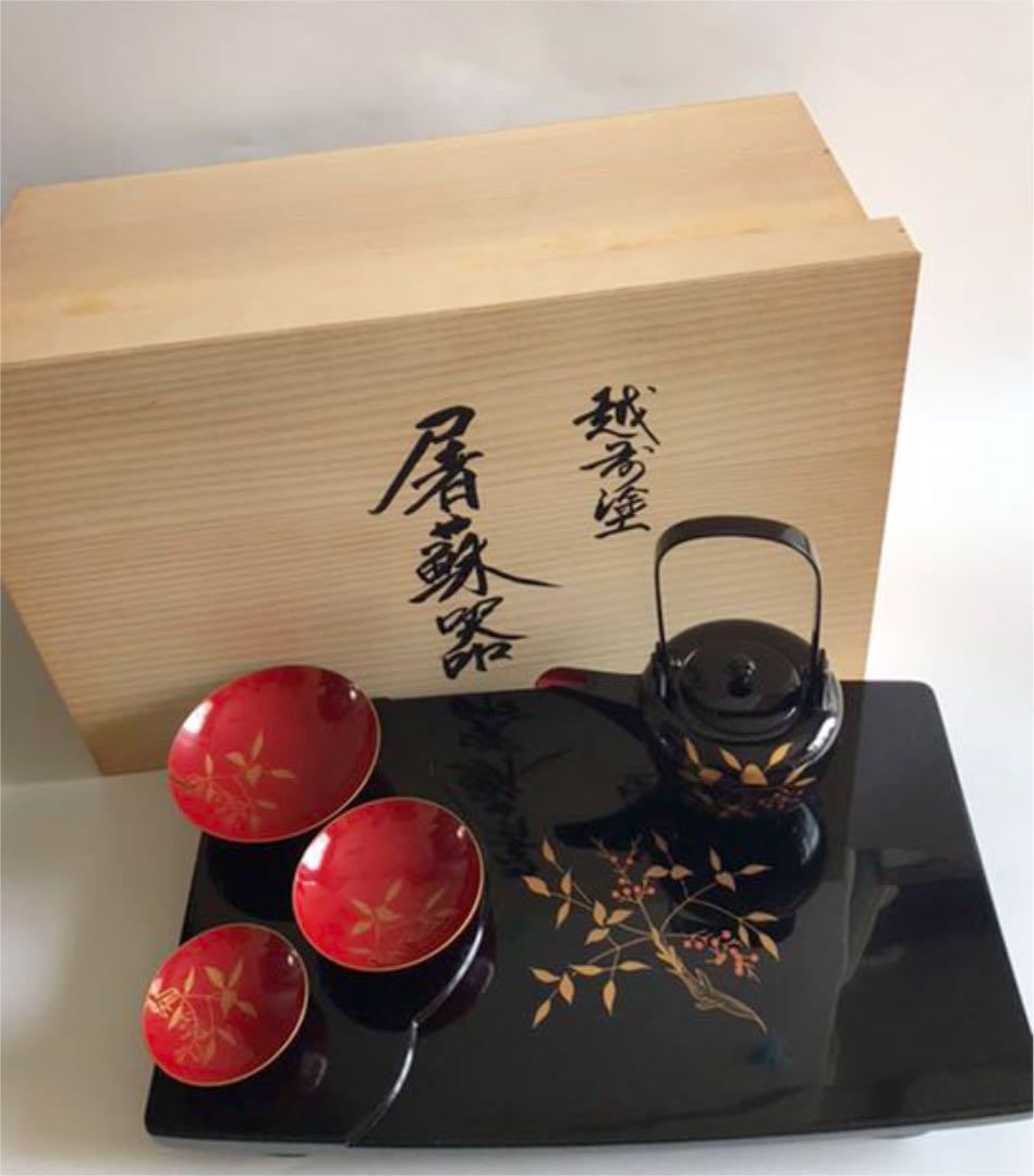 37%割引【メーカー直売】 越前塗 蒔絵 天然木 お屠蘇セット 正月 季節 ...