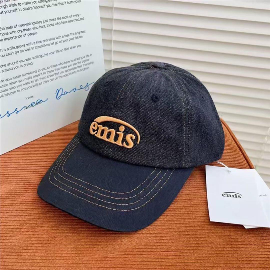 emis デニム ブラウン ベースボールキャップ ☆新品☆ emis(エミス) デニム 帽子 ボールキャップ ブラウン