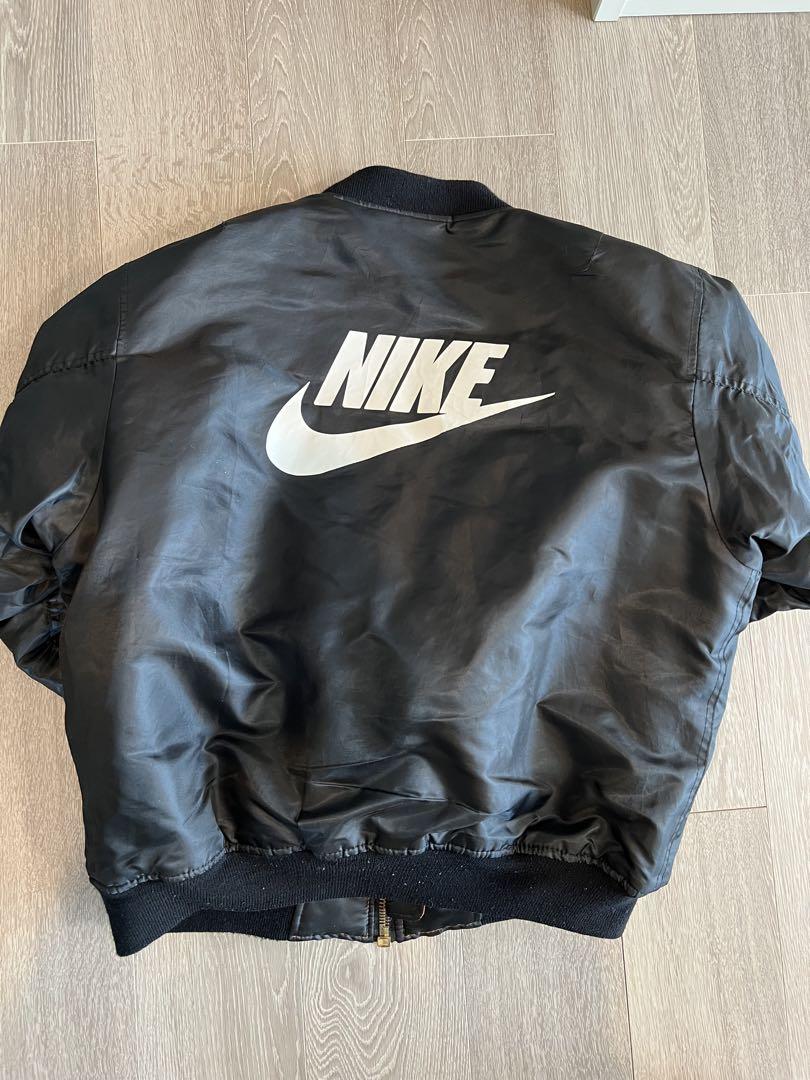 最高品質の NIKE MA-1 ブラック フライトジャケット ジャケット・アウター