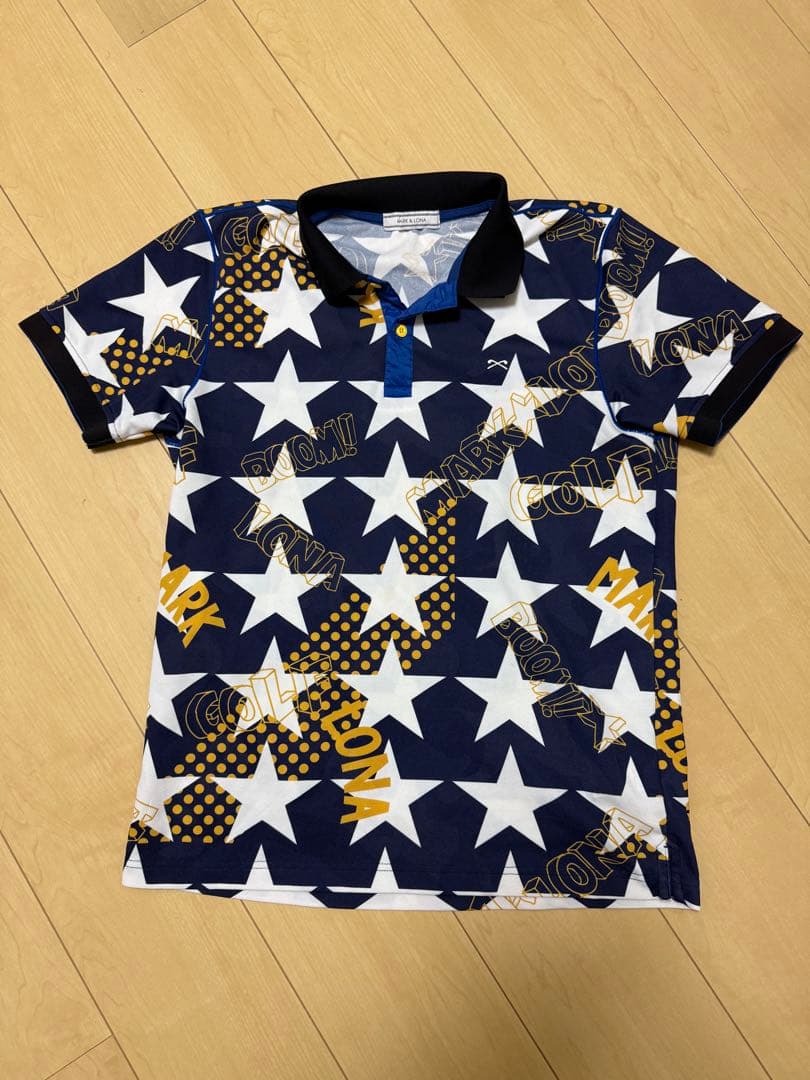 MARK LONA マーク ロナ ポロシャツ 星柄 サイズ48L・MARK&LONA