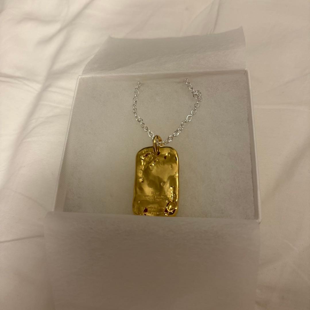 Mud wall id necklace/ Gold