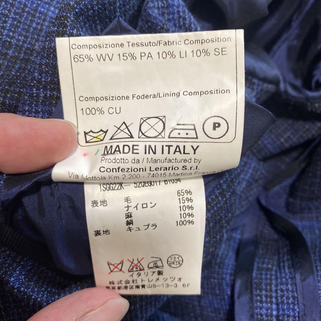 【値下げ】タリアトーレ　ネイビーチェックジャケット＋ジレセット