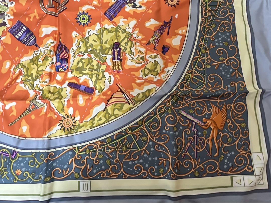 早い者勝ち HERMES シルク スカーフ 世界地図 カレ 小物