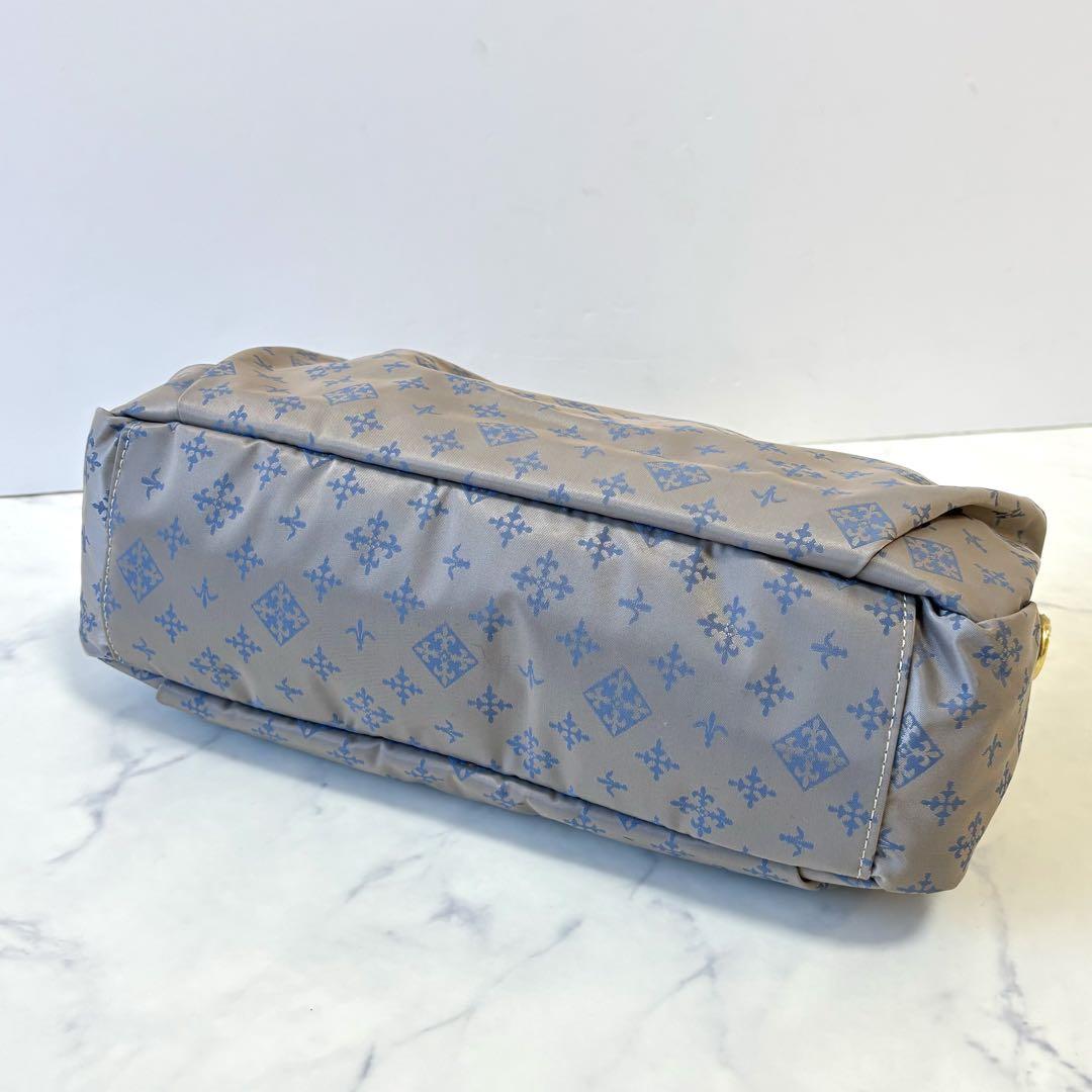 美品】 ラシット カラーハンドルバッグ(S) 持ち手レザー 総柄