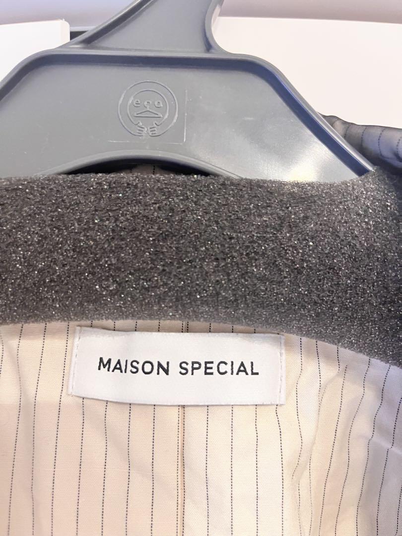 MAISON SPECIAL シースルー　ハーフジャケット　ホワイト　ストライプ