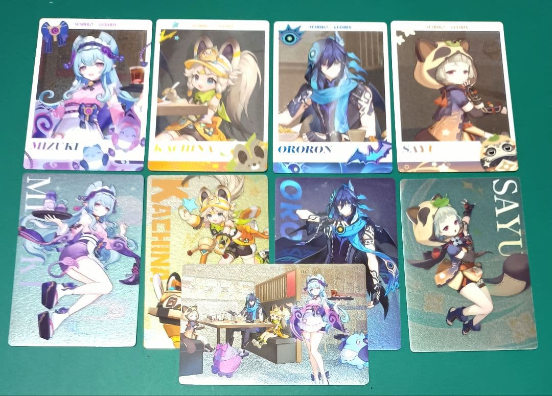 原神　スシロー　観月の宴　限定メタリックカード　コンプ　全種　コード未使用品