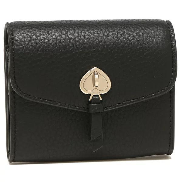 Kate Spade 折財布 レザー マーティ L字ファスナー 黒ミニウォレット