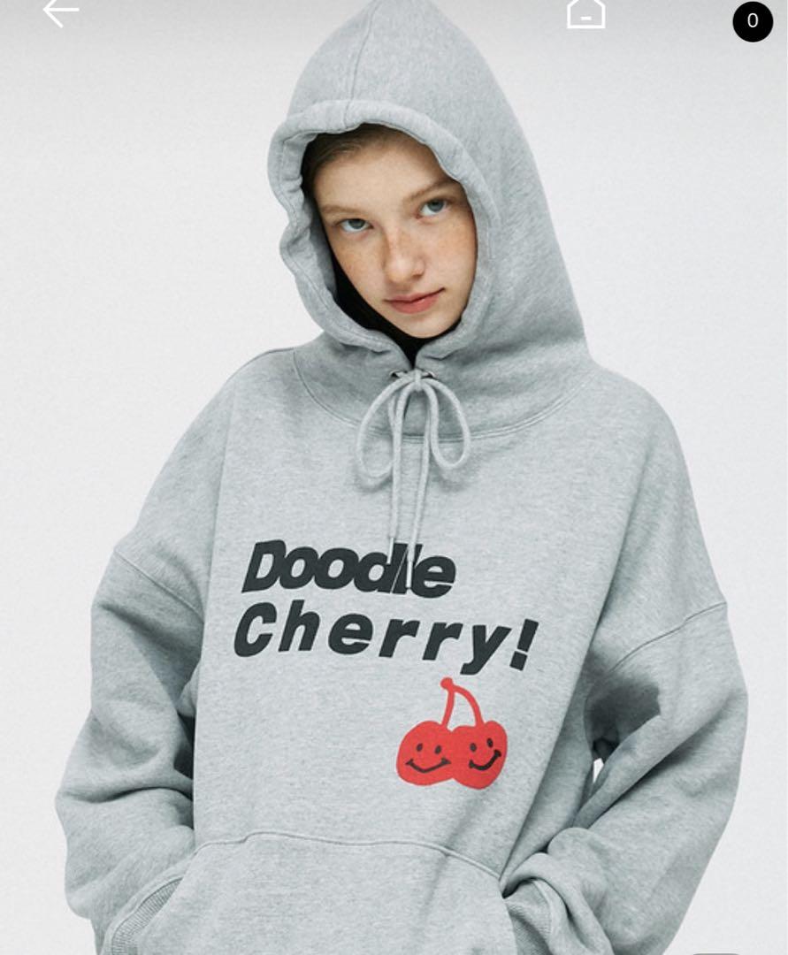 Kirish Doodle Cherry グレー フード　パーカー　キルシー
