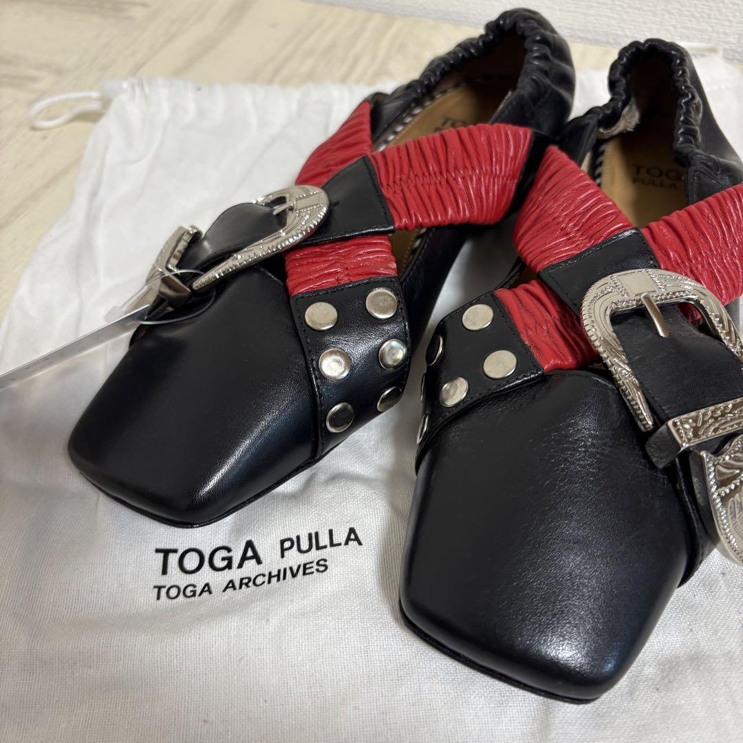 TOGA PULLA バックル メタル バレエシューズ フラット シューズ