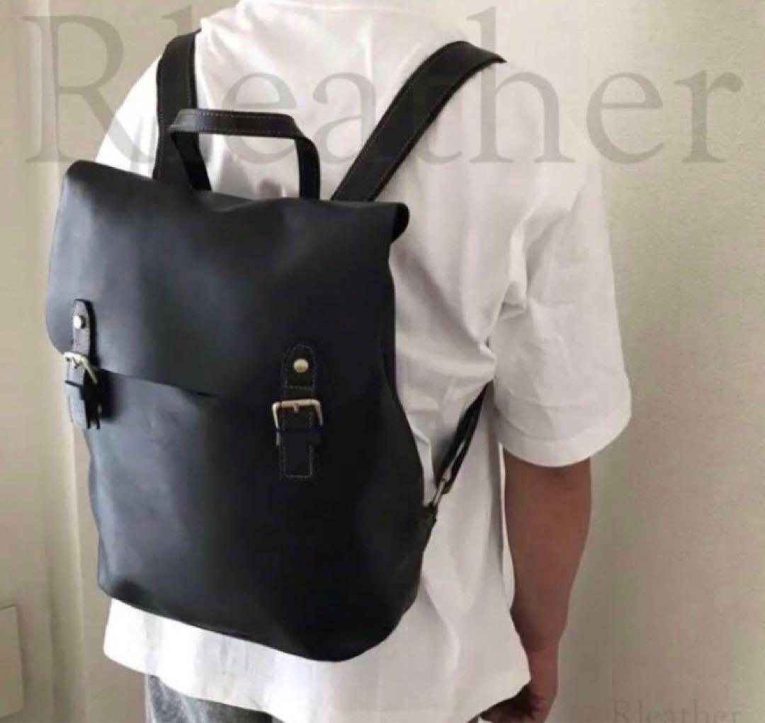 ★イタリアンレザー ハンドメイド 本革 リュックサック a4収納可 ＃904