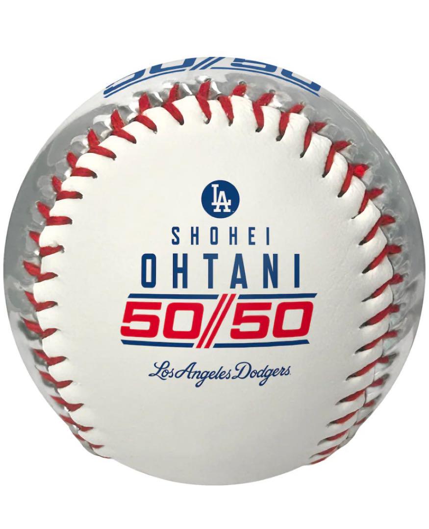 ④ MLB ドジャース公式 大谷翔平 50 /50 記念 プリントサイン ボール