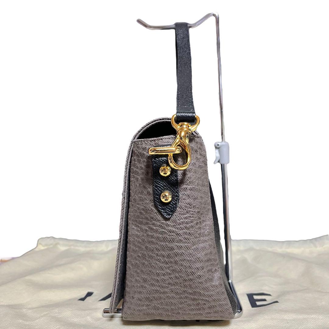 極美品✨】イアンヌ エアロ ショルダーバッグ 2way レザー グレー