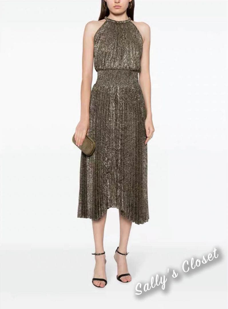 ⭐️25新作 ♡ A.L.C. ゴールドひざ丈ワンピース 新品♡　006