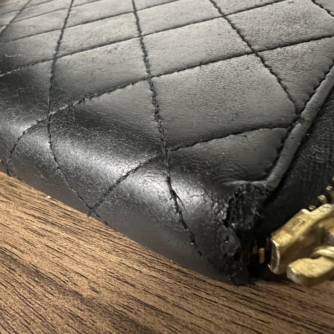 の*ん様 CHANEL マトラッセ　ブラックレザー 長財布 キルティング