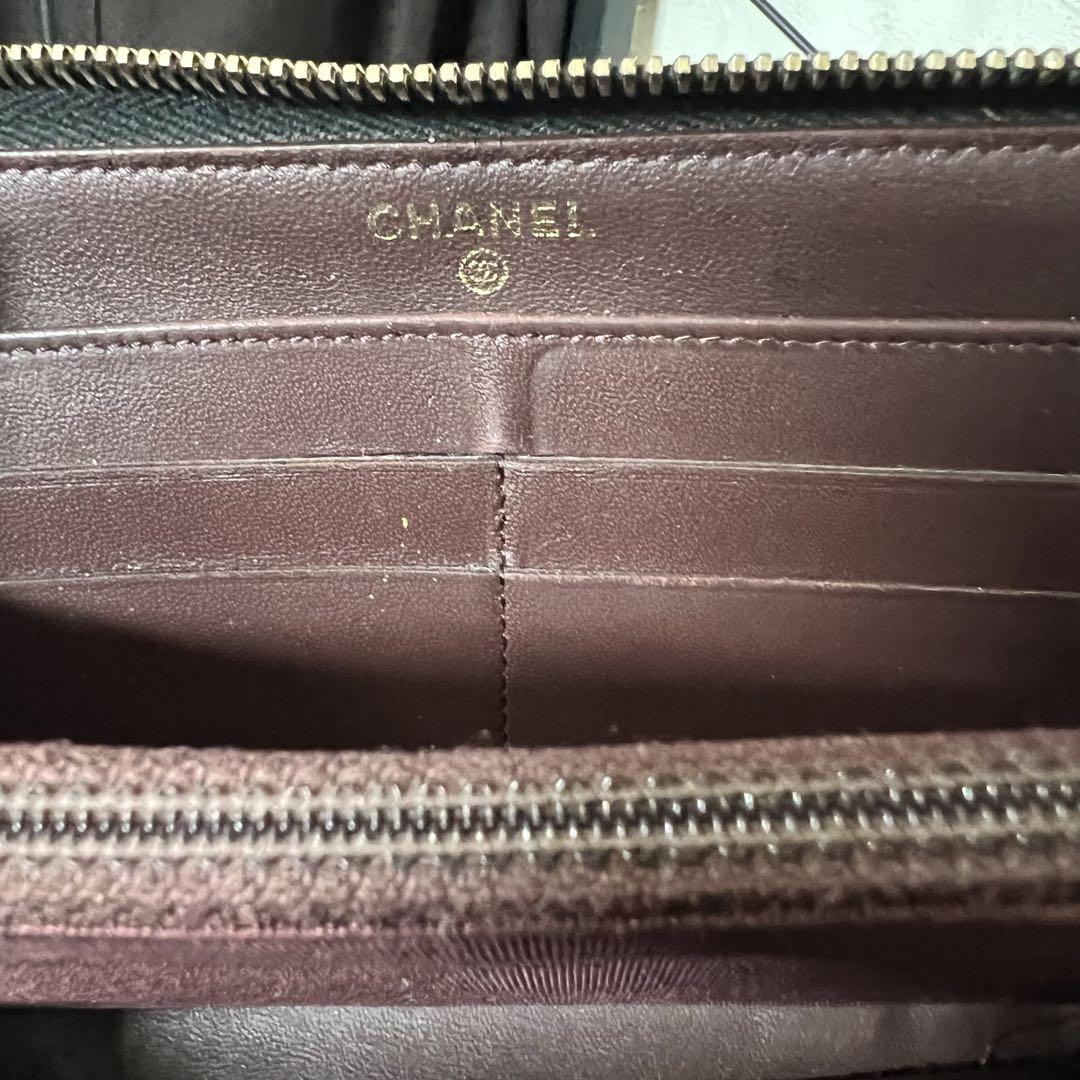 の*ん様 CHANEL マトラッセ　ブラックレザー 長財布 キルティング