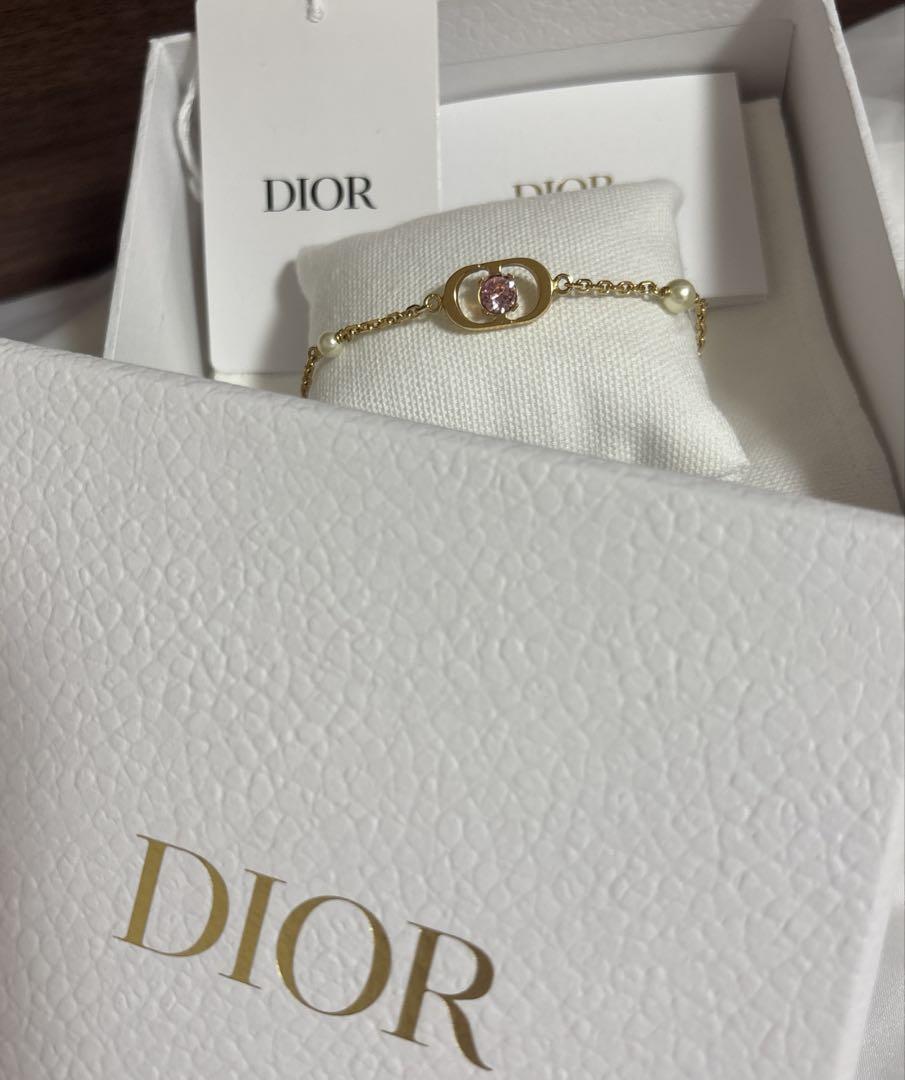【エレガント♪】DIOR Petit CD ブレスレット ディオール Petit CD プチCD ブレスレット GP×ラインストーン