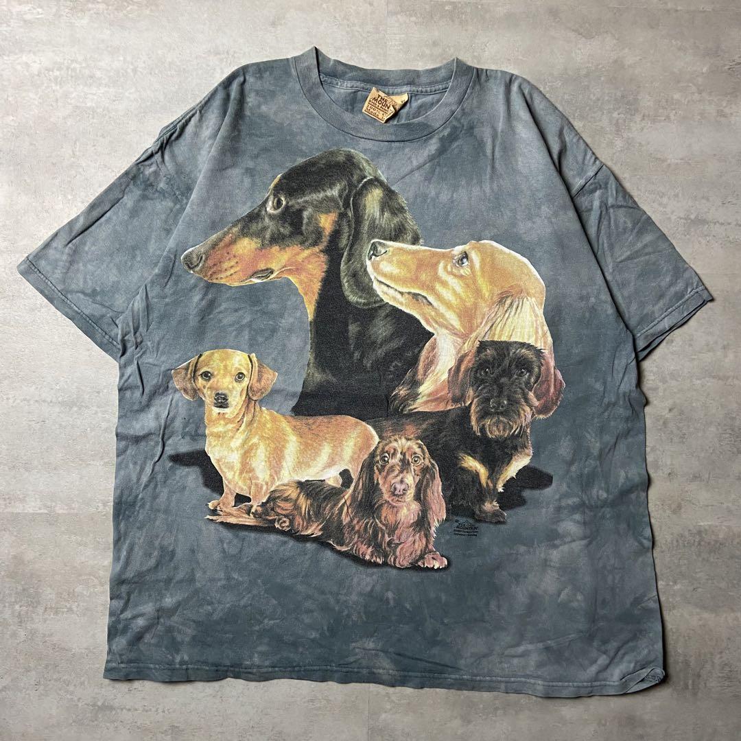 00s USA製 グラフィック アニマルT 犬 タイダイ Tシャツ