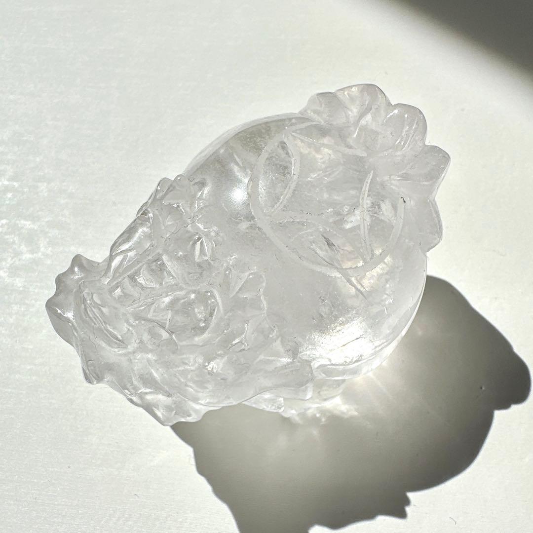 クリアクォーツ 水晶龍亀 ロングイ 天然石 置物 - メルカリ