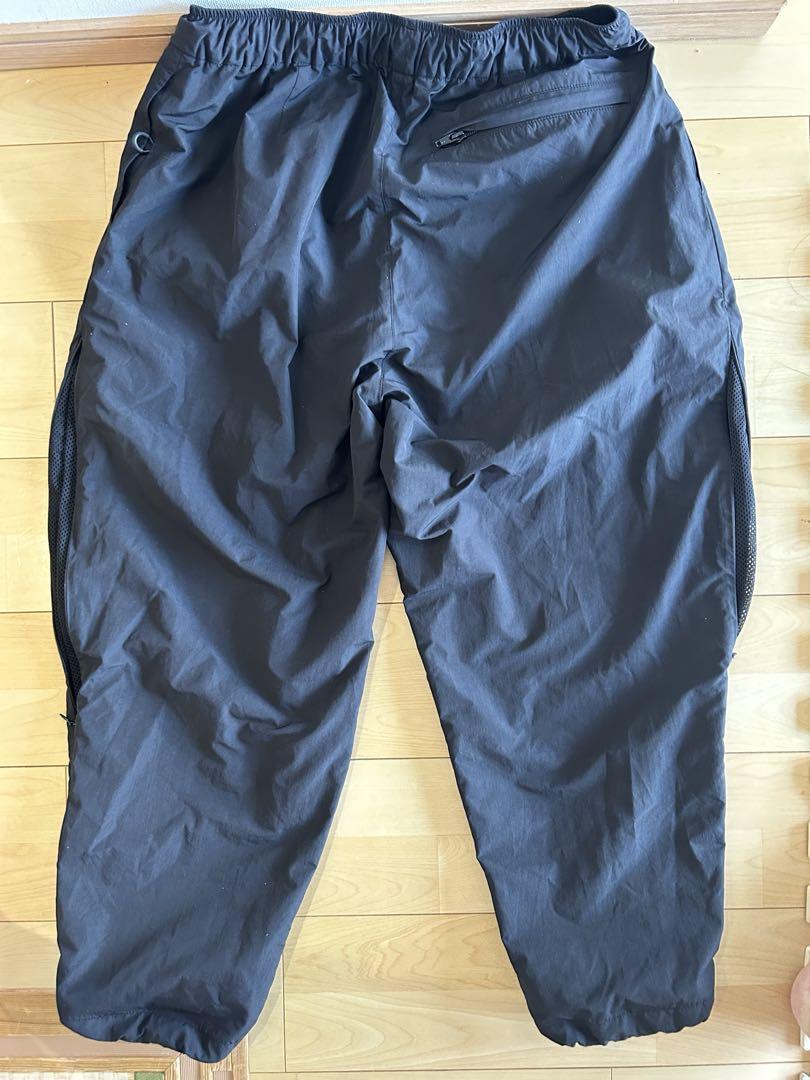 ALOUND TWOTUCK TAPERED NYLON PANTS M 黒刺繍