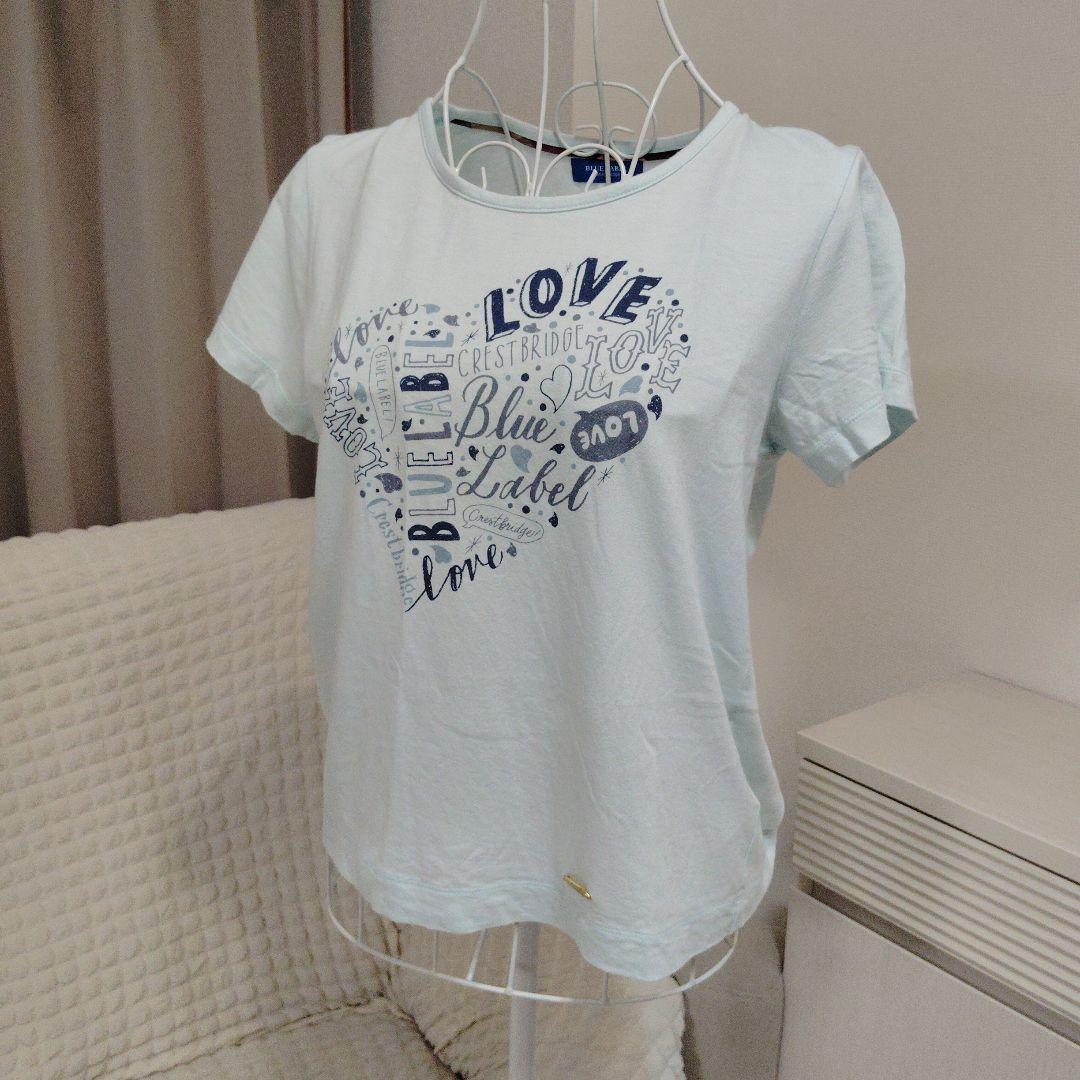 ブルーレーベル BLUELABEL 半袖 Tシャツ 水色 サイズ 38 ハート