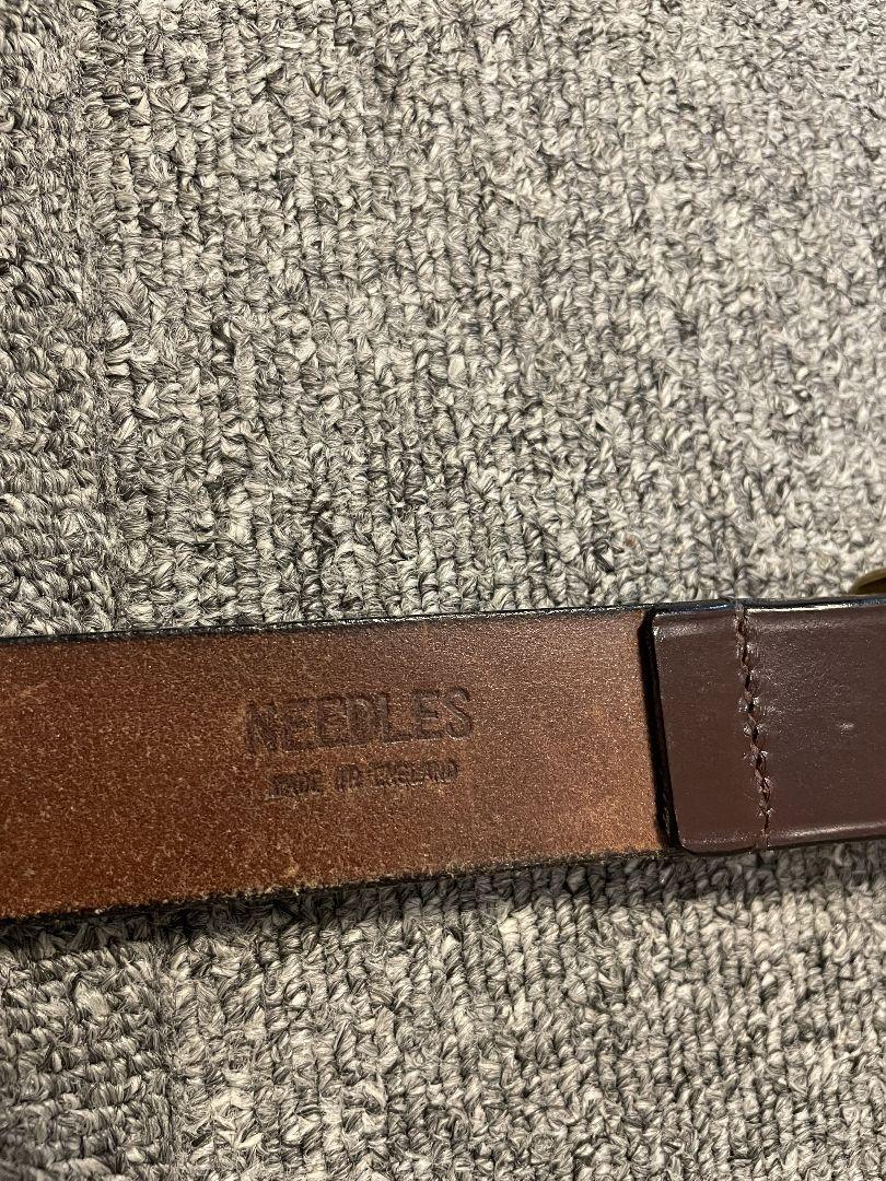 Needles ニードルス  レザー ベルト ブラウン32/80
