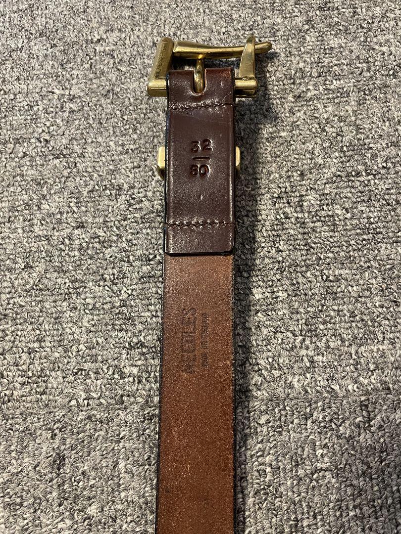 Needles ニードルス  レザー ベルト ブラウン32/80