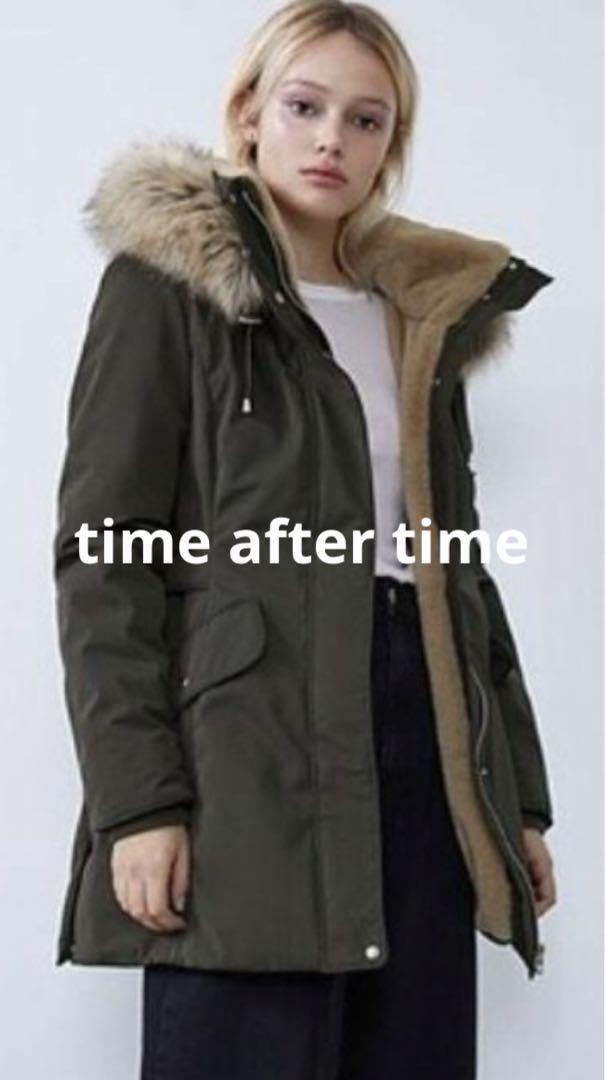 未使用タグ付　ZARA モッズコート　M  カーキ