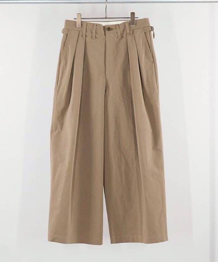 パンツ HIGH COUNT RUBBER CLOTH WIDE CHINOS(BEG)