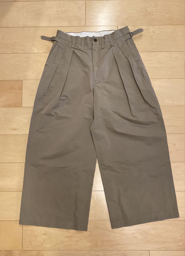 パンツ HIGH COUNT RUBBER CLOTH WIDE CHINOS(BEG)