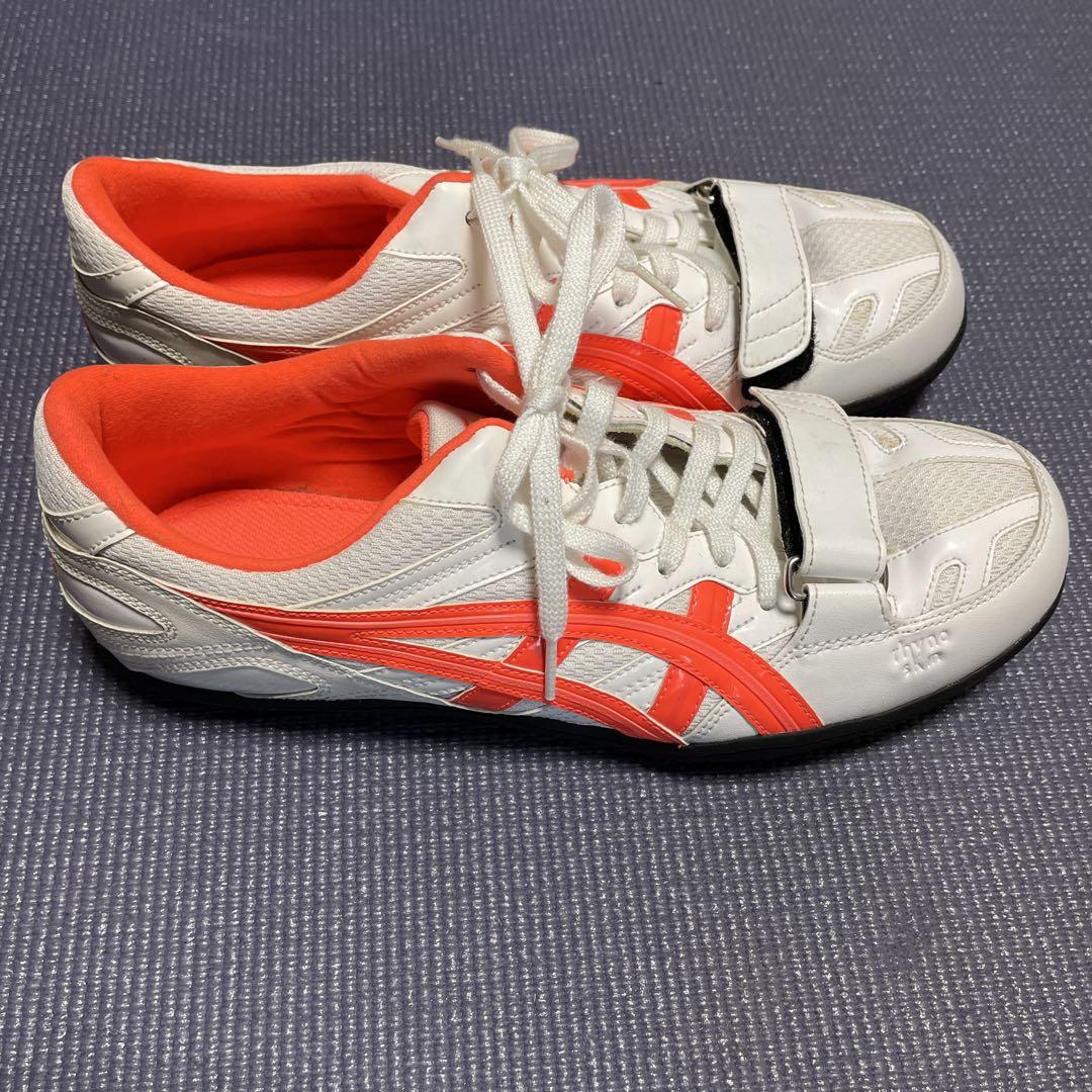 ASICS スパイクシューズ ホワイト/オレンジ