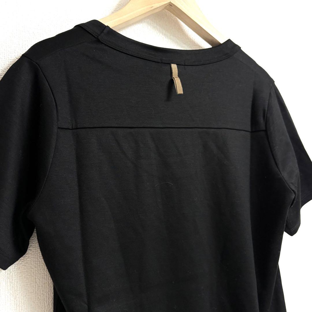 新品未使用　M-filエムフィル UネックTシャツ ブラック 40 新品未使用タグ付き✨M-fil エムフィル UネックTシャツ ブラック