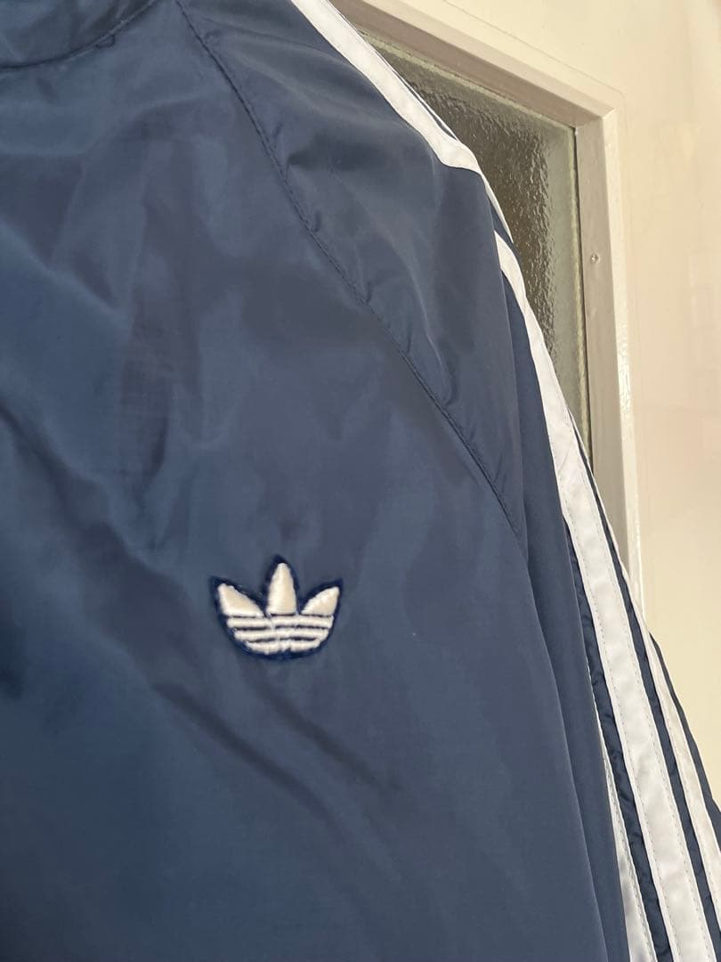 80年代 adidas ネイビー ナイロンジャケット デサント descente 80年代 adidas ネイビー ナイロンジャケット デサント descente